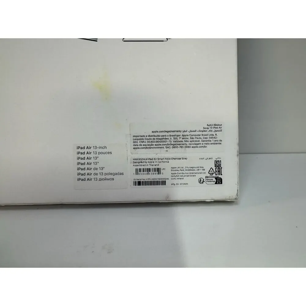 Apple Smart Folio for iPad Air 13-inch M2 2024, 1st gen Charcoal Gray NEW SEALED